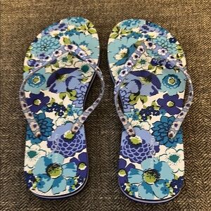 Floral Blue Flip Flops    Vera Bradley
